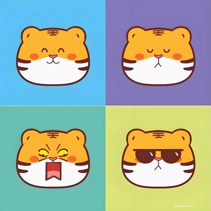 Hổ chibi cute với biểu cảm đáng yêu