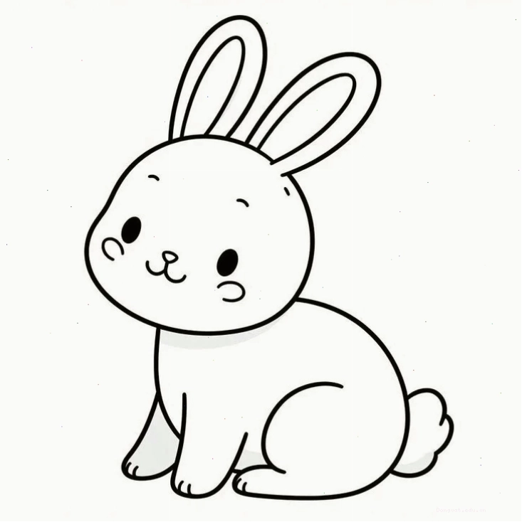 Hoàn thiện khuôn mặt thỏ chibi với mắt, mũi, miệng