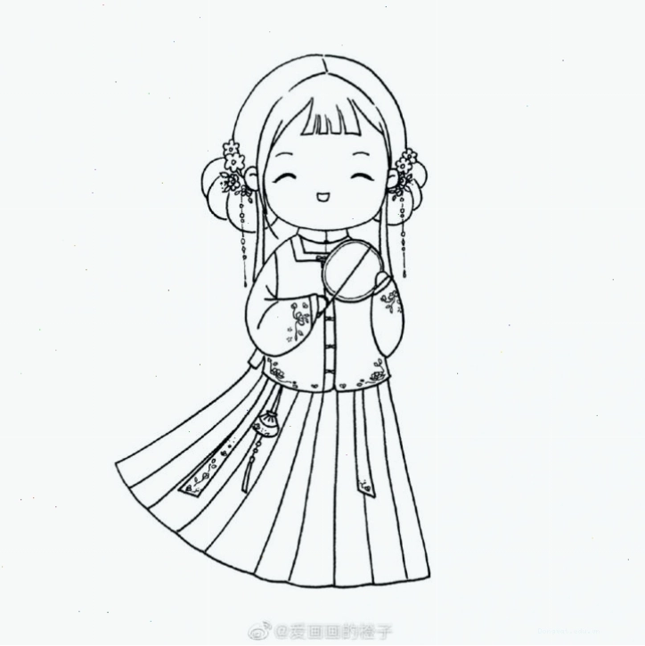 Hướng dẫn vẽ avatar anime nữ cổ phong đen trắng