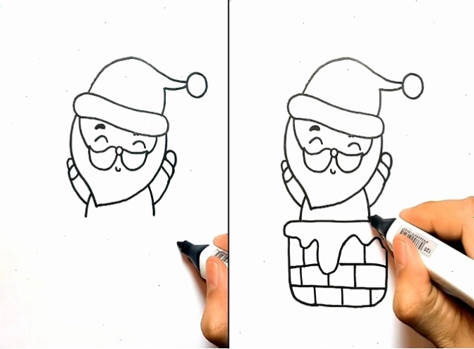 Hướng dẫn vẽ ông già Noel chibi đơn giản và đáng yêu