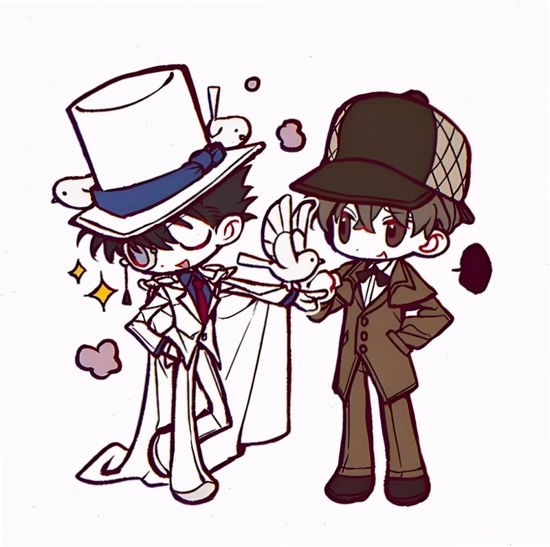 Kaito Kid Chibi cầm bông hồng