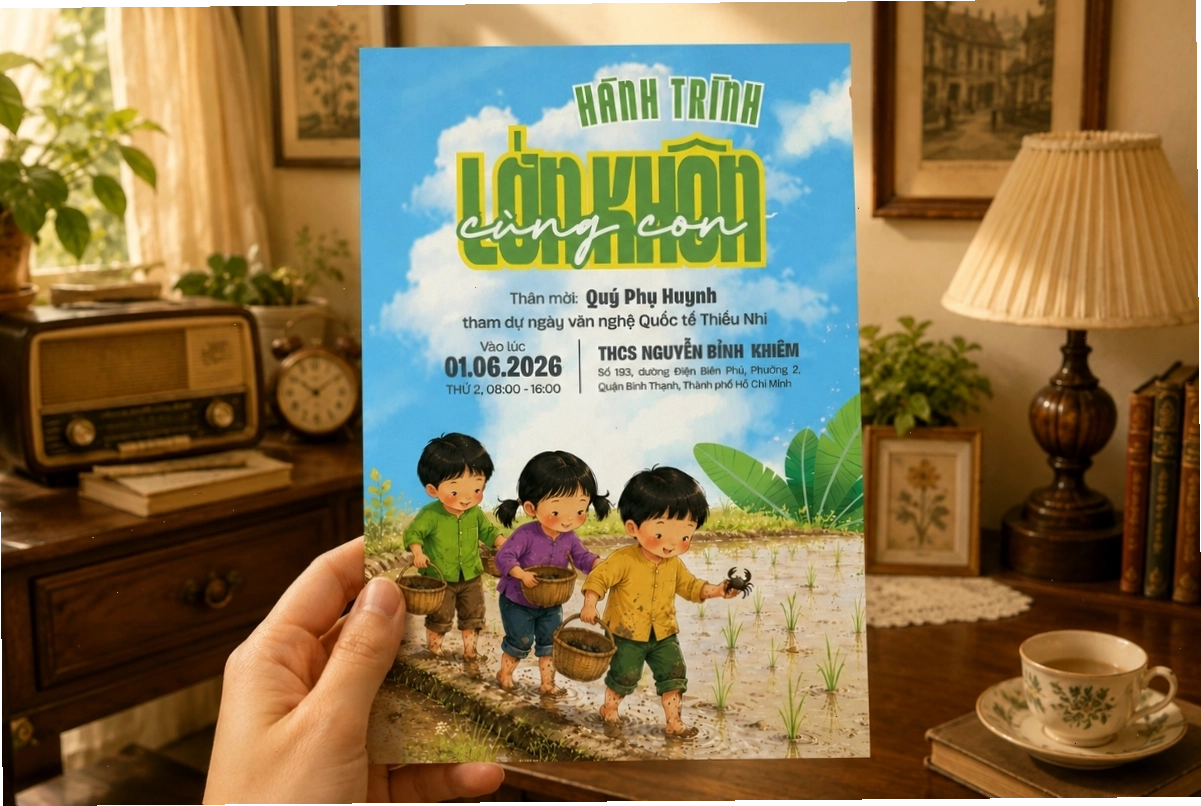 Mẫu thư mời vui Tết Thiếu nhi 1/6 ấn tượng