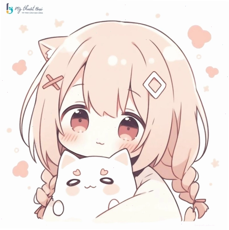 Mẫu vẽ chibi nữ dễ thương với trang phục học sinh