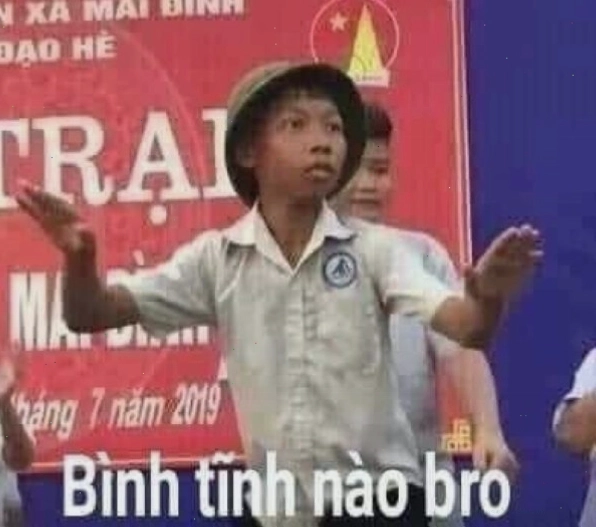 Meme bình tĩnh với dáng vẻ thư thái