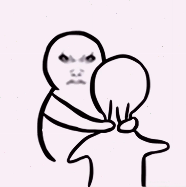 Meme bóp cổ hài hước với biểu cảm giận dữ