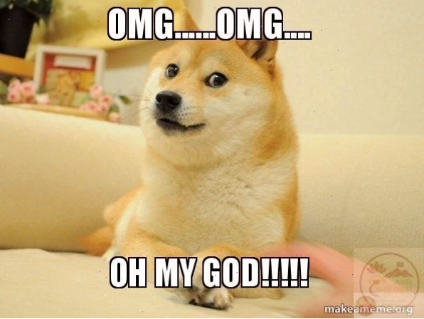 Meme Doge với biểu cảm OMG