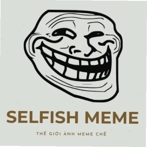 Meme gãi đầu với logo Selfish Meme