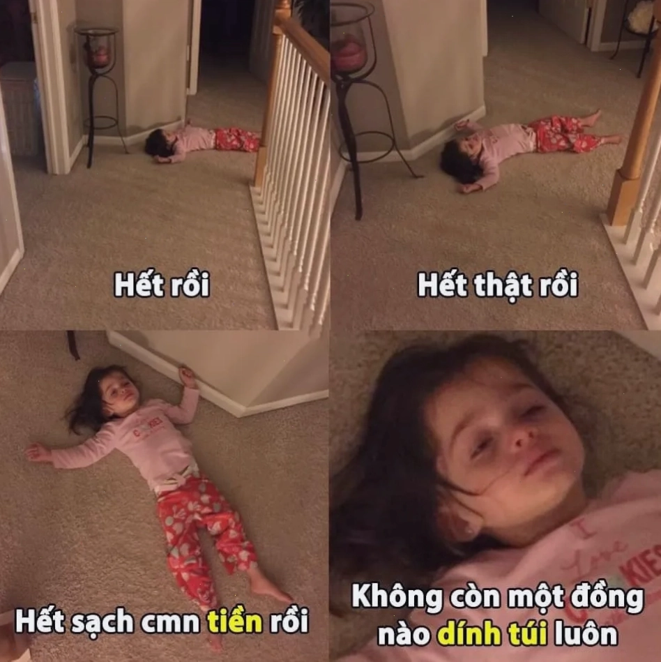 Meme hết tiền tiêu hoang phí