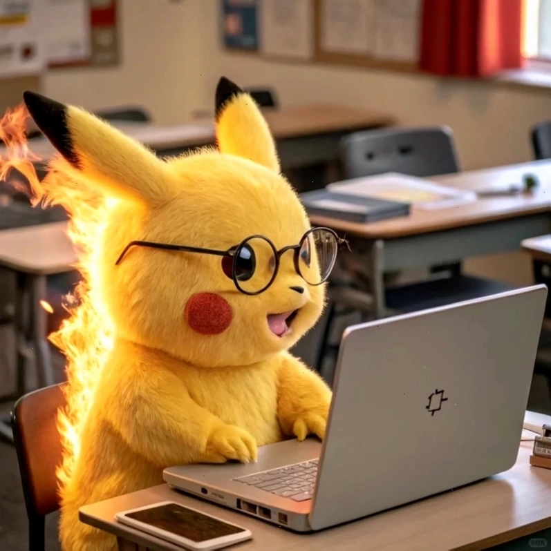 Meme pikachu đáng yêu với ánh mắt to tròn