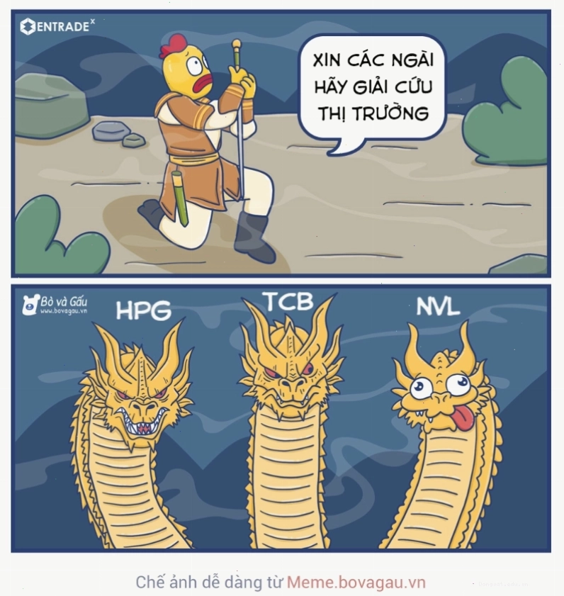 Meme rồng 3 đầu tượng trưng cho sự phức tạp trong đầu tư