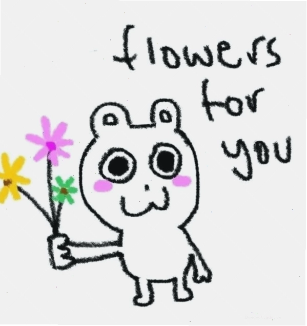 Meme tặng hoa cute