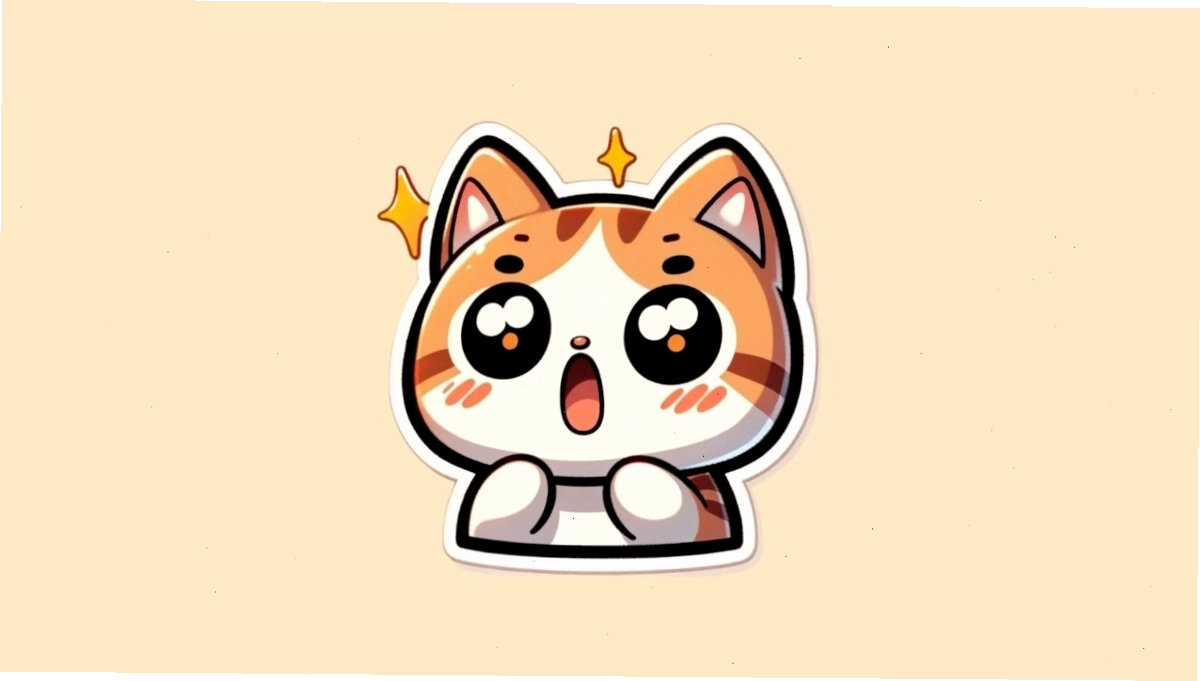 Mèo chibi đội mũ sinh nhật