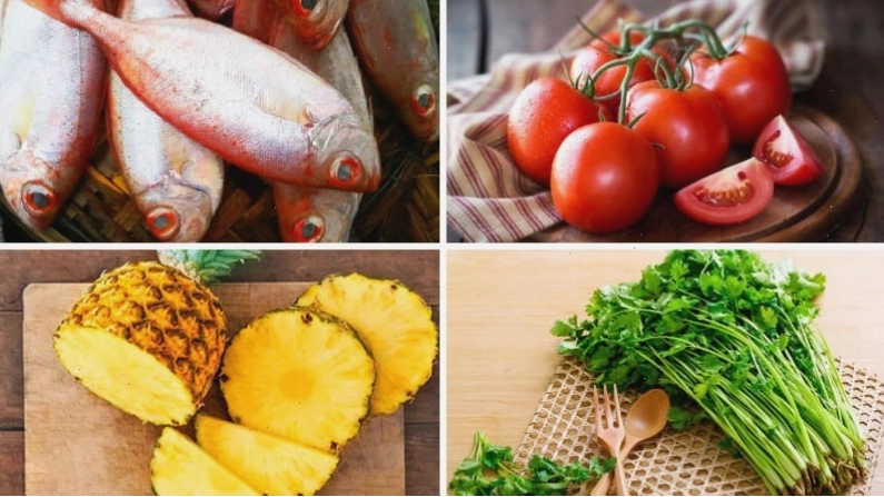 Nguyên liệu cho món canh chua cá bã trầu