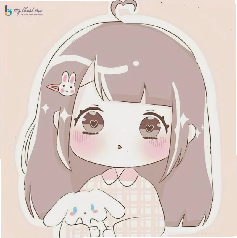 Nhân vật anime chibi girl trong trang phục mùa đông