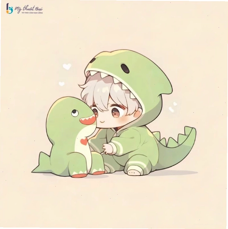 Nhân vật chibi nam đội mũ lưỡi trai ngược, gương mặt lạnh lùng