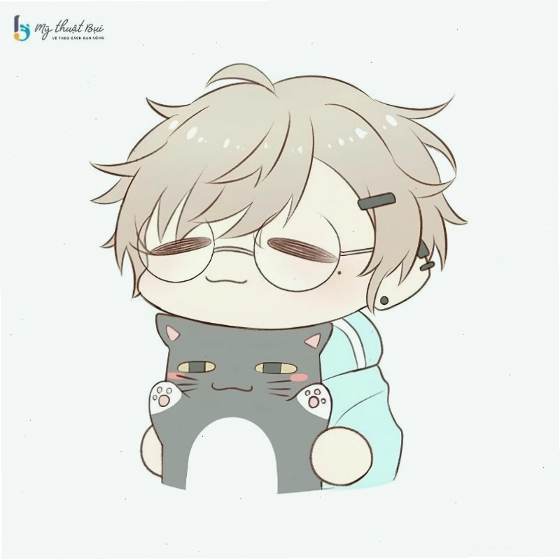 Nhân vật chibi nam đơn giản với trang phục đời thường