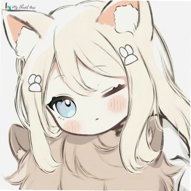 Nhân vật chibi nữ đang chơi đùa cùng chú bướm
