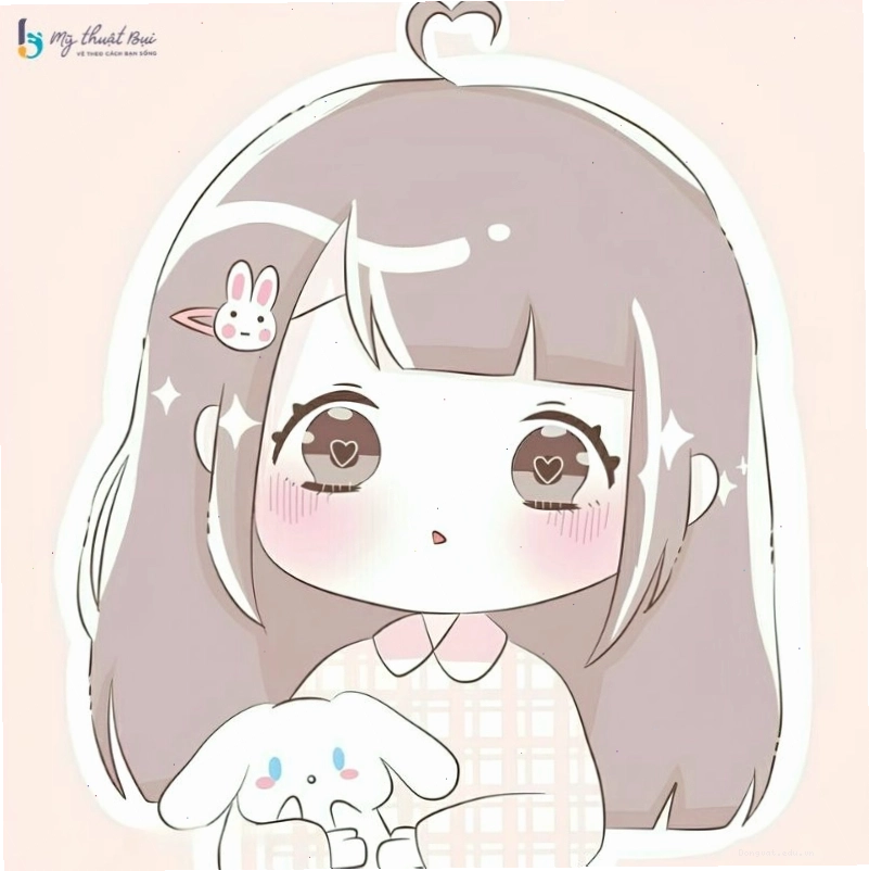 Nhân vật chibi nữ đang làm điệu bộ dễ thương