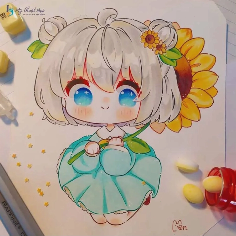 Nhân vật chibi nữ trong trang phục đời thường