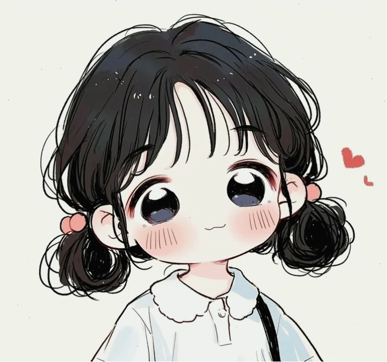 Nhân vật chibi nữ với đôi mắt to tròn biểu cảm