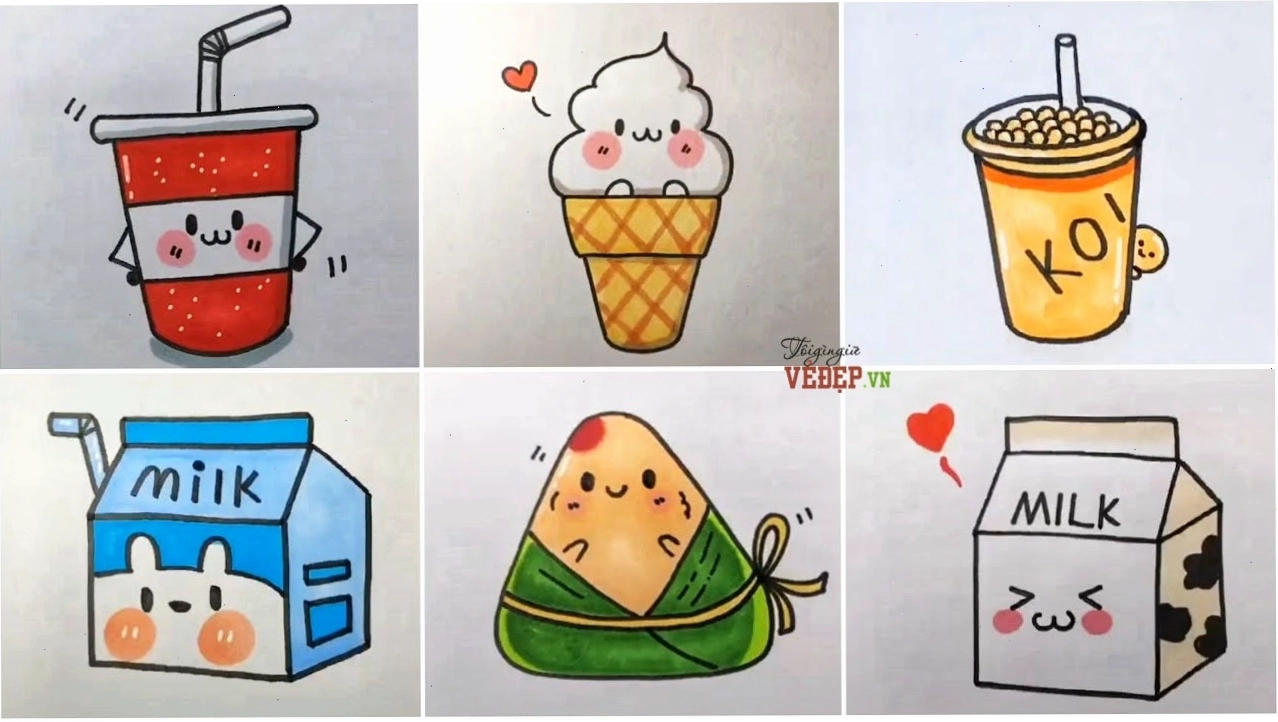 Nhân vật Chibi với trang phục và phụ kiện dễ thương