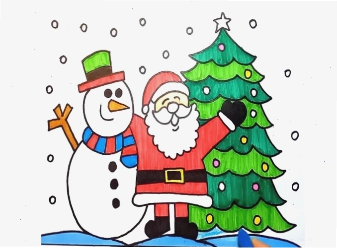 Ông già Noel chibi và người tuyết