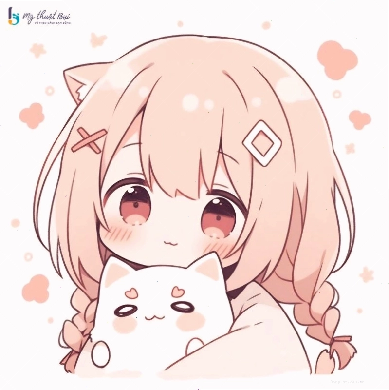Phác thảo cấu trúc cô gái chibi với đầu to và thân nhỏ