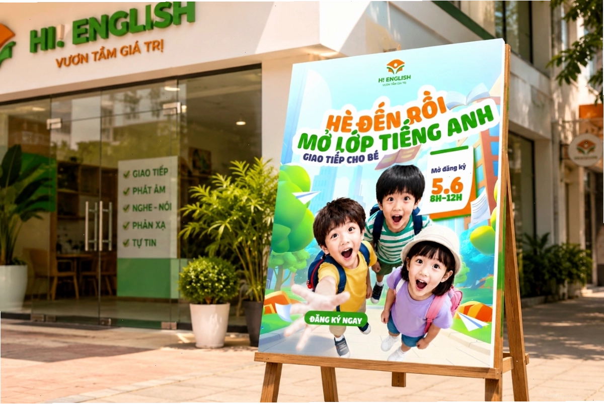 Poster tuyển sinh và thông báo cắm trại mùa hè
