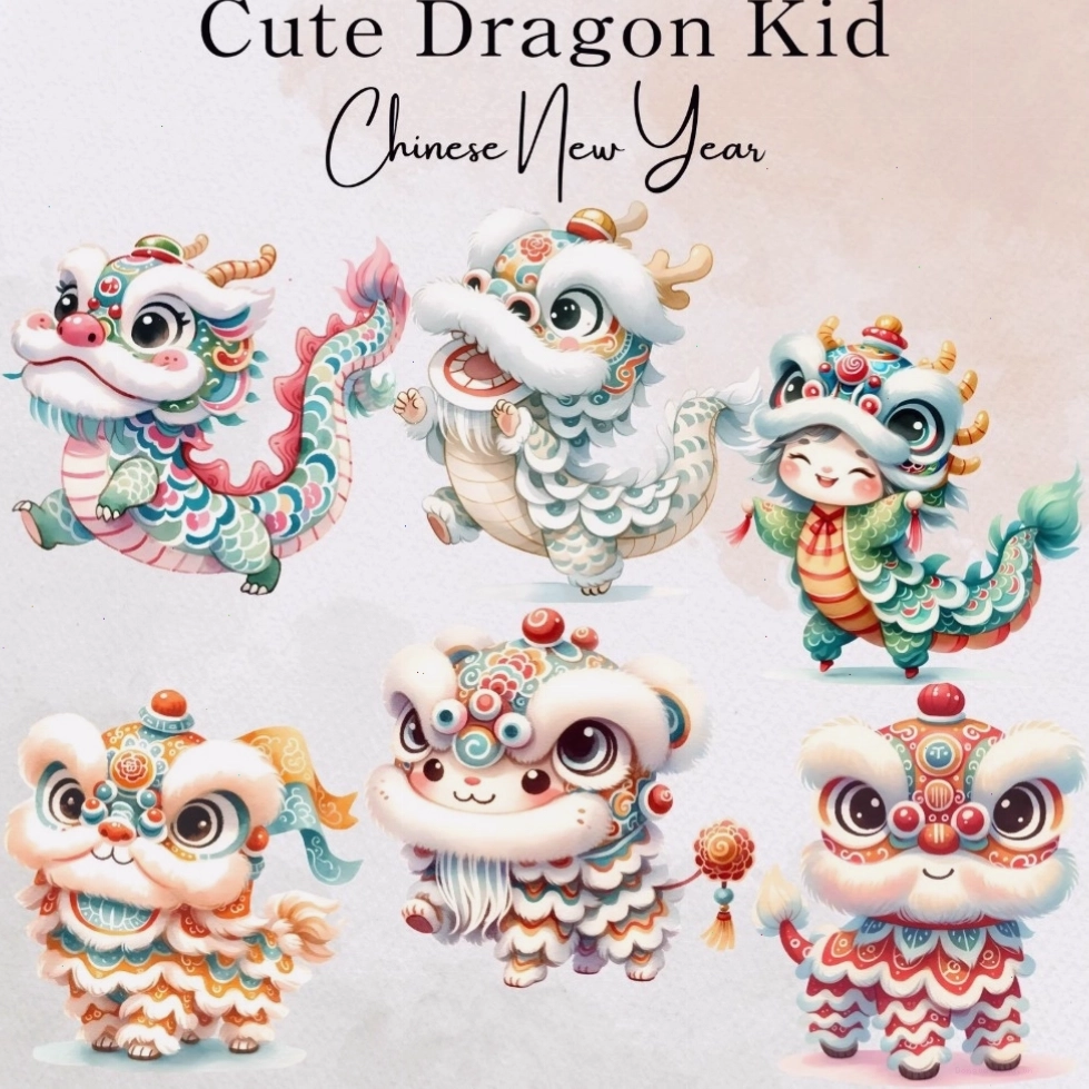 Rồng chibi dễ thương đang chơi đùa
