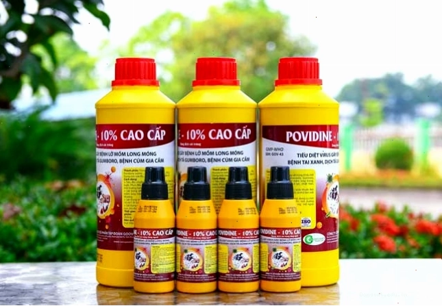 Sản phẩm Povidine-10 dùng để sát trùng chuồng trại