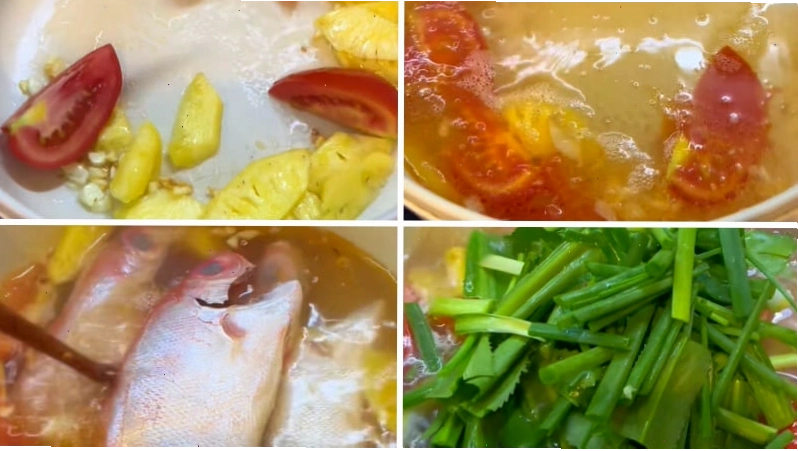 Thành phẩm món canh chua cá bã trầu
