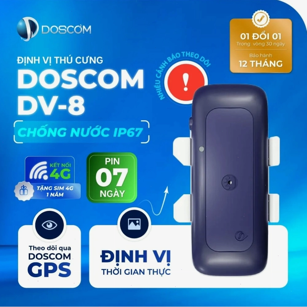 Thiết bị định vị DV8 nhỏ gọn, phù hợp cho chó mèo