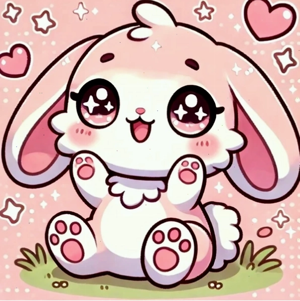 Thiết kế hình nền thỏ chibi cute