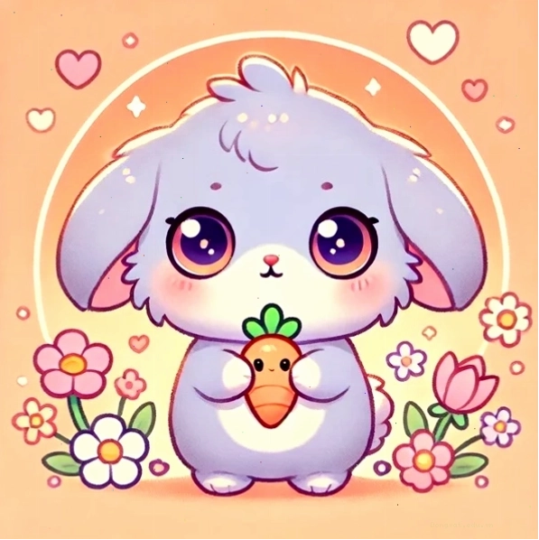 Thỏ chibi cute với biểu cảm mới lạ
