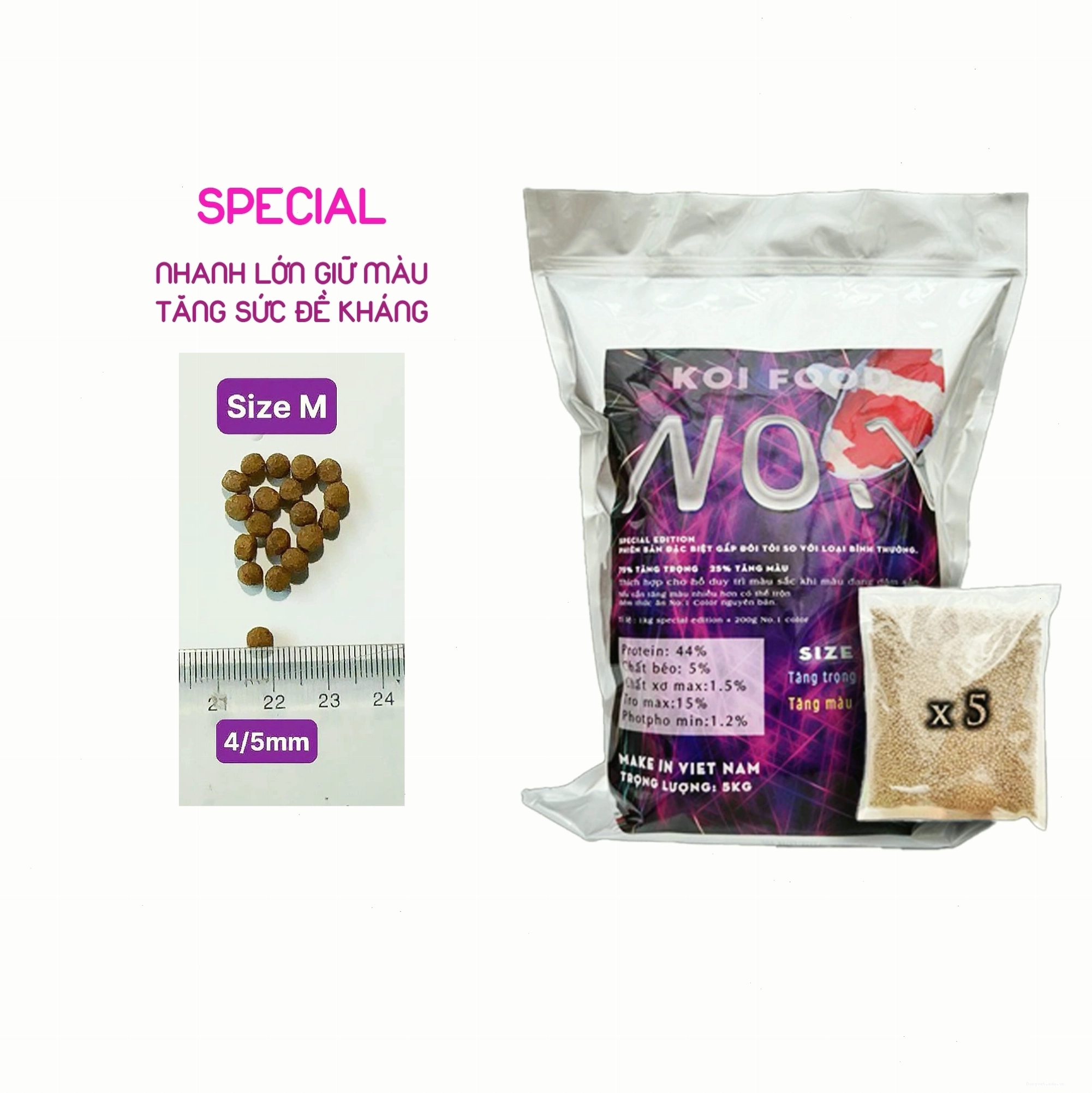 Thức ăn cá Koi No.1 Mix 25:75