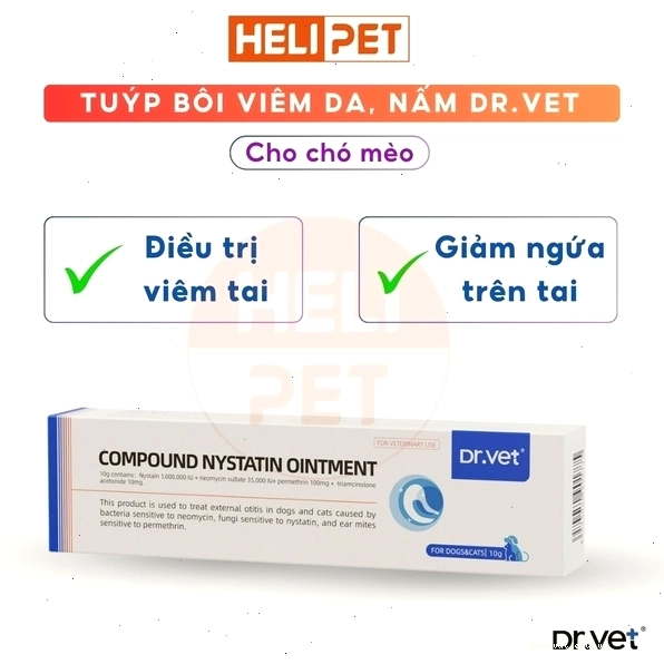 Thuốc mỡ trị viêm tai, nấm tai cho chó mèo DR.VET