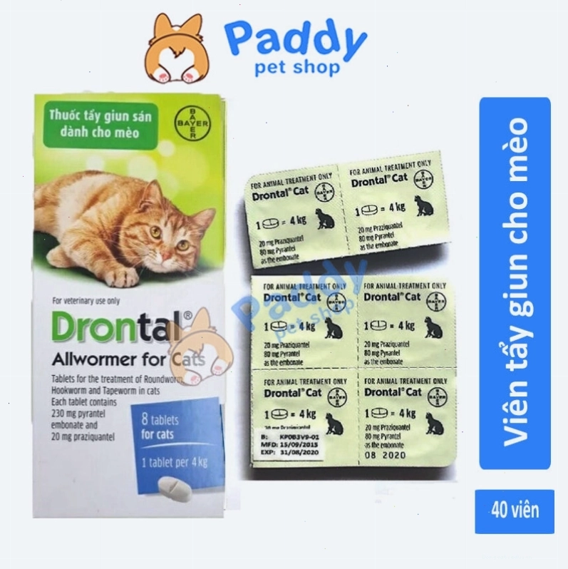 Thuốc tẩy giun Drontal dạng viên cho mèo