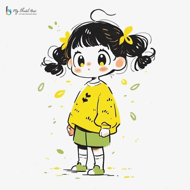 Trang phục dễ thương và kiểu tóc bồng bềnh cho cô gái chibi