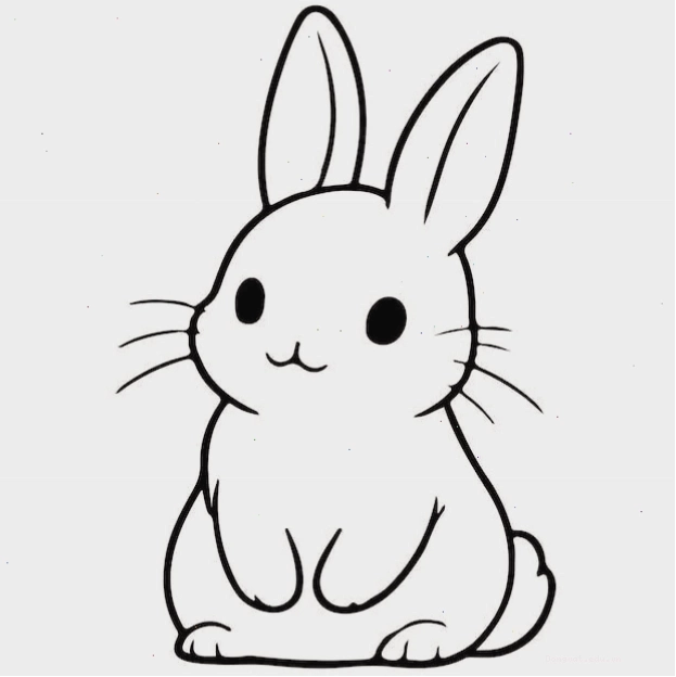 Tranh tô màu thỏ chibi ngộ nghĩnh