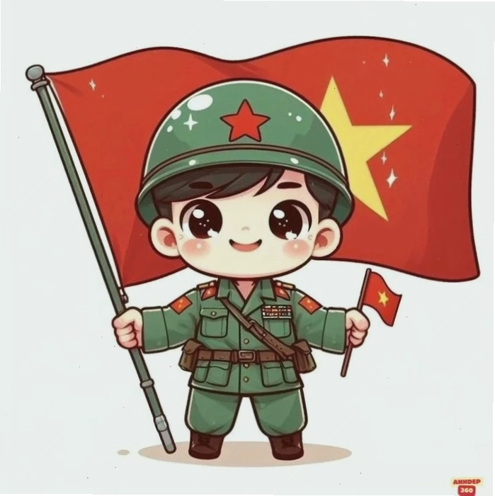 Tư thế chào của chú bộ đội chibi Việt Nam