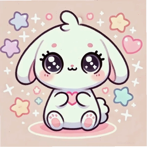 Vẻ đáng yêu của thỏ cute hình chibi