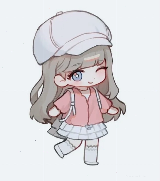 Vẻ đẹp dịu dàng của nhân vật chibi nữ trong trang phục váy hoa