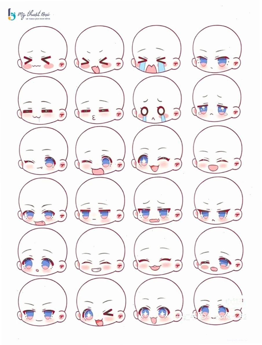Vẽ mắt chibi nam đơn giản và biểu cảm
