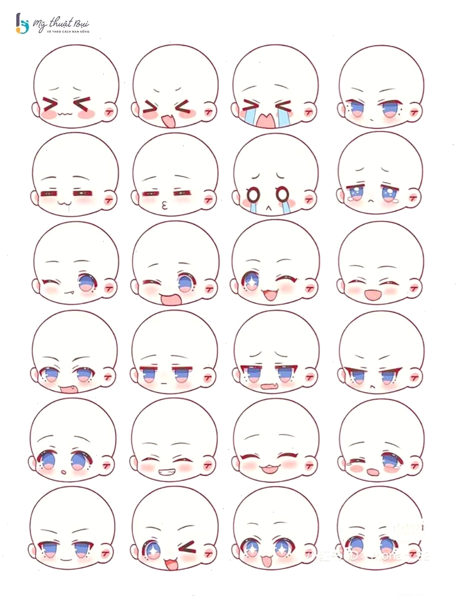 Vẽ mắt to tròn biểu cảm cho nhân vật chibi nam