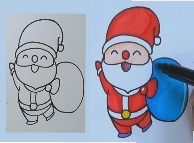 Vẽ ông già Noel chibi cùng túi quà thần kỳ