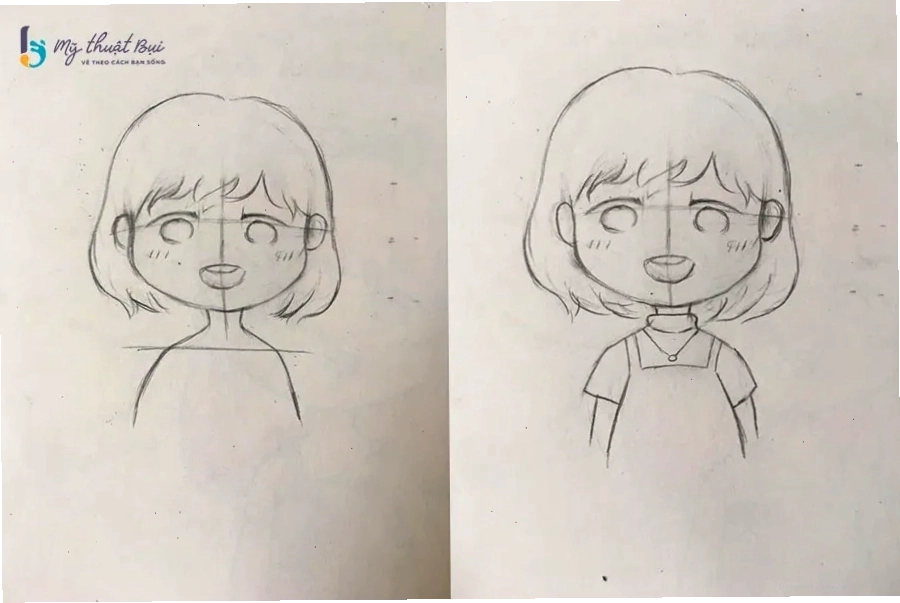Vẽ thân hình ngắn và trang phục đáng yêu cho nhân vật chibi