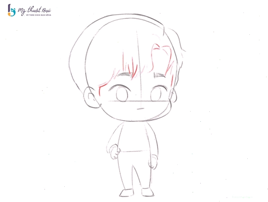 Vẽ tóc chibi nam đơn giản