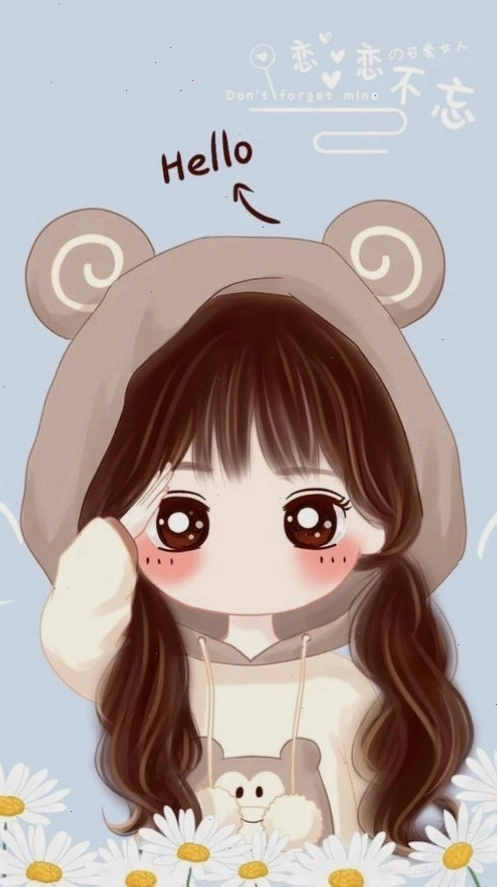 hình nền cute chibi nữ phong cách hoạt hình