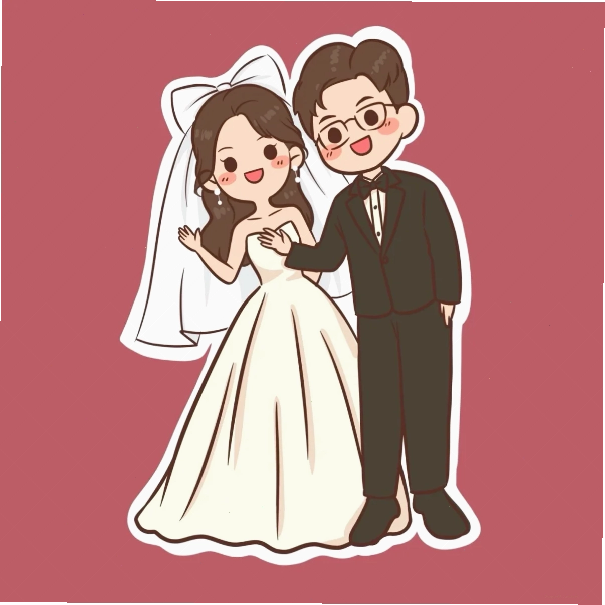Lưu ngay hình vẽ cô dâu chú rể chibi để làm hình nền dễ thương
