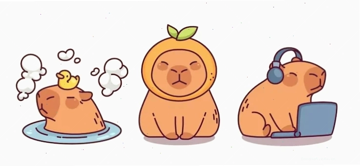 Một avatar capybara với biểu cảm vô tri